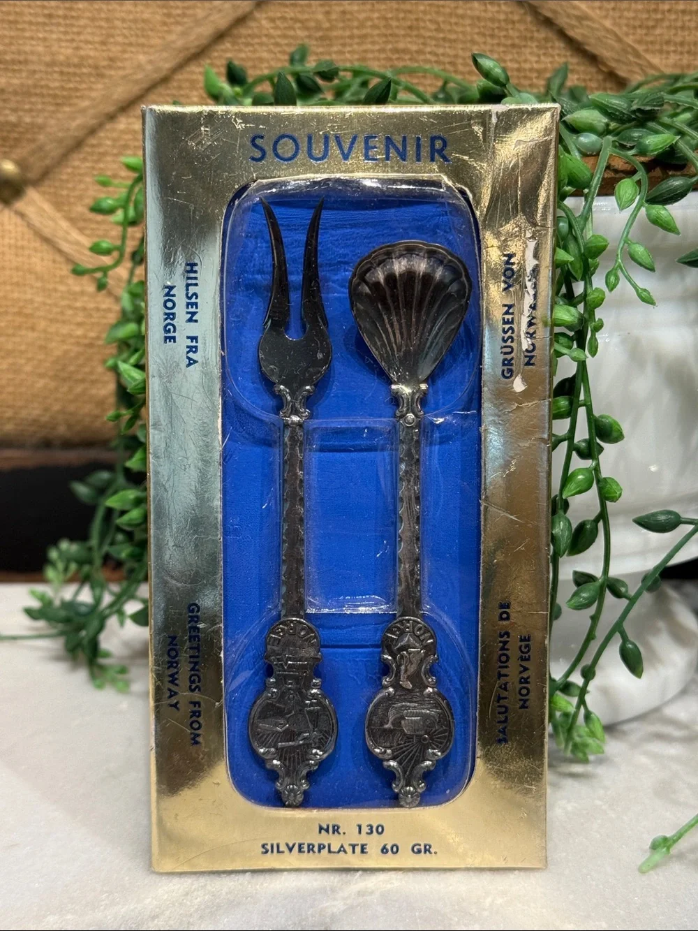 Vintage Norwegian Souvenir Fork and Spoon
